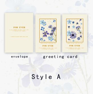 6 Ontwerpen 4 Stks/set Eeuwige Serie Plant Stijl Bronzing Wenskaarten Met Enveloppen Handgemaakte Diy Deco Materiaal Uitnodiging