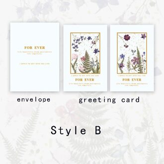 6 Ontwerpen 4 Stks/set Eeuwige Serie Plant Stijl Bronzing Wenskaarten Met Enveloppen Handgemaakte Diy Deco Materiaal Uitnodiging