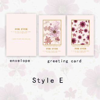 6 Ontwerpen 4 Stks/set Eeuwige Serie Plant Stijl Bronzing Wenskaarten Met Enveloppen Handgemaakte Diy Deco Materiaal Uitnodiging