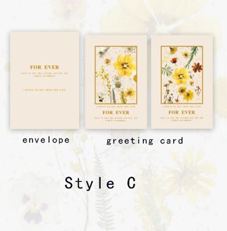 6 Ontwerpen 4 Stks/set Eeuwige Serie Plant Stijl Bronzing Wenskaarten Met Enveloppen Handgemaakte Diy Deco Materiaal Uitnodiging