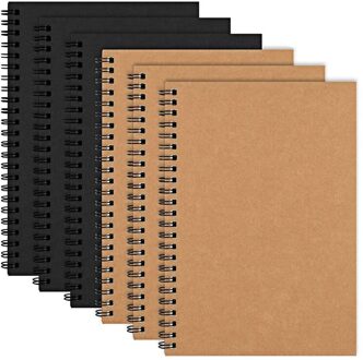 6 Pack A5 Soft Cover Spiraal Notebook Journal, Leeg Schetsboek Pad Dagboek Notebook Planner Met Blanco Papier