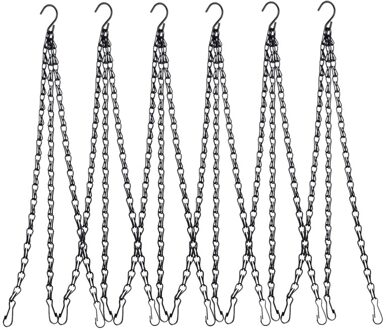 6 Pack Opknoping Keten, heavy Duty 50Cm Opknoping Bloem Mand Vervanging Ketting-3 Punt Tuin Plant Hanger Voor Outdoor Of Indoor