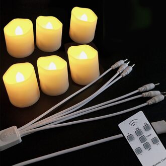 6 Pack Oplaadbare Thee Licht Met Afstandsbediening, Led Kaars Flickering Flame Voor Kerst Pasen Woondecoratie Kaars Nachtlampje