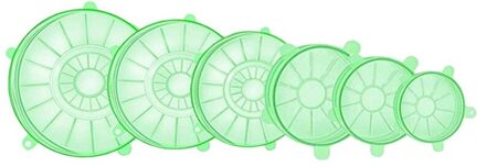 6 Pack Silicone Stretch Deksels, Herbruikbare Siliconen Voedsel Cover Voor Kom, Kan En Container, Duurzaam, Vervangbaar