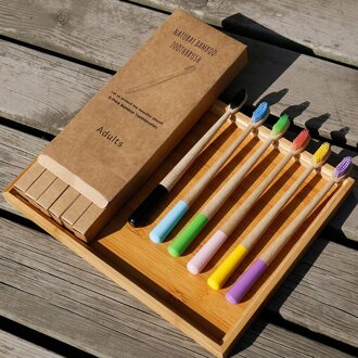 6 Pack Volwassen Bamboe Tandenborstels Zachte Haren Eco Vriendelijke Cepillo Dientes Bambu Oral Care Tandenborstel Clareador De Dente