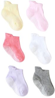6 Paren/partij Baby Vloer Sokken Peuter Meisjes Jongens Sokjes Non Slip/Anti Slip Sokken Voor Baby Kid Non slip Kindje Vloer Sokken