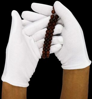 6 Paren/partij Wit Katoen Ceremoniële Handschoenen Voor Mannelijke Vrouwelijke Presenteren/Obers/Drivers/Sieraden Handschoenen