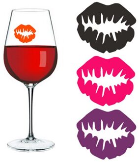 6 pcs/12 pcs Set Siliconen Glas Wijn Lip Kiss Vormige Label Marker Herkenner Thee Mok Cup Marker Fles logo Feestartikelen