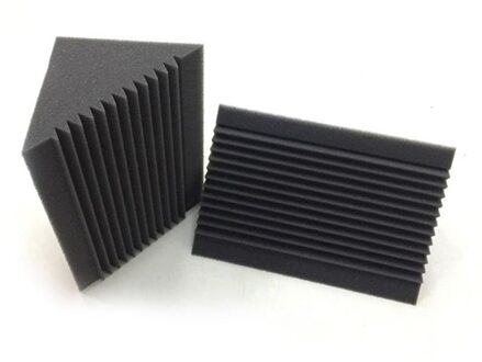 6 Pcs Akoestisch Schuim Houtskool/Zwart Bas Val Geluidsabsorptie Studio Geluidsisolatie Hoek Muur 12X12X24 cm
