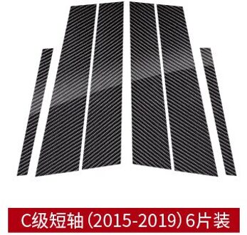 6 Pcs Auto Real Carbon Fiber Venster B-stijl Molding Cover Trim Voor Benz C/E/Glc/Gla/Gle Klasse W205 W213 X253 W117 W156 W166 W204 w205 kort axis