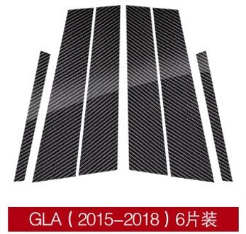 6 Pcs Auto Real Carbon Fiber Venster B-stijl Molding Cover Trim Voor Benz C/E/Glc/Gla/Gle Klasse W205 W213 X253 W117 W156 W166 W204