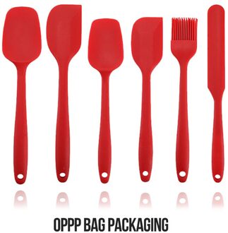 6-Pcs Food Grade Siliconen Non-stick Boter Koken Spatel Set Cookie Pastry Schraper Brush Cake Bakken Mengen Tool