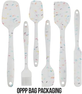 6-Pcs Food Grade Siliconen Non-stick Boter Koken Spatel Set Cookie Pastry Schraper Brush Cake Bakken Mengen Tool