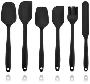6-Pcs Food Grade Siliconen Non-stick Boter Koken Spatel Set Cookie Pastry Schraper Brush Cake Bakken Mengen Tool