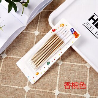 6 Pcs Golden Lange Potlood Cake Kaars Veilig Flames Kids Birthday Party Wedding Cake Kaars Home Decoratie Favor Supplies