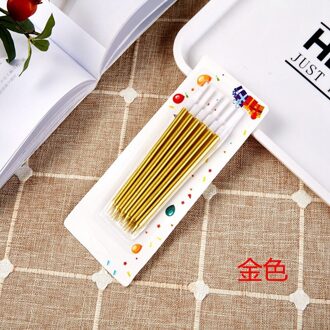 6 Pcs Golden Lange Potlood Cake Kaars Veilig Flames Kids Birthday Party Wedding Cake Kaars Home Decoratie Favor Supplies