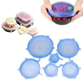 6 Pcs Keuken Gadgets Keuken Accessoires Herbruikbare Silicon Stretch Deksels Universele Deksel Silicone Voedsel Wrap Kom Deksel Keuken Gereedschap groen 1 reeks