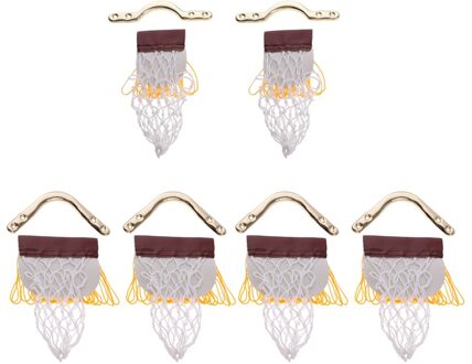 6 Pcs Kids Zwembad Katoen Pu Lederen Tafel Netto Zakken Met Franjes Ijzers Beugel Set Biljart Accessoires 4 Cornor En 2 Kanten