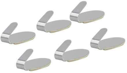 6 Pcs Muur Haak Home Office Badkamer Keuken Wandmontage Rvs Hanger Zelfklevende Houder