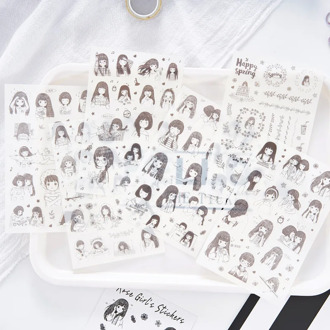 6 pcs/pack Meet girl's daily life Decorative Stationery Stickers set Scrapbooking DIY Diary Album Stick Lable