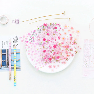6 pcs/pack Romantic Sakura PVC Stickers Diary Sticker Scrapbook Decoration Japanese Stationery Stickers