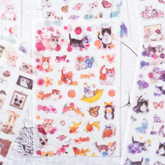 6 pcs/pack soft breeze cat Paper Sticker Decoration Diary Scrapbooking Label Sticker Kawaii Japanese Stationaries Stickers