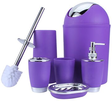 6 Pcs Plastic Badkamer Accessoire Set Luxe Bad Accessoires Bad Set Fles Thuis Paar Mondwater Cup Zeepbakje Wassen Gereedschap