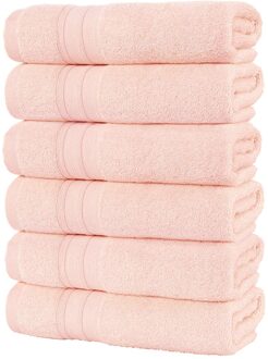 6 Pcs Puur Katoen Gezicht Handdoek Super Absorberend Grote Gezicht/Badhanddoek Dikke Zachte Handdoeken Badkamer Huishouden Strand handdoek #36 roze