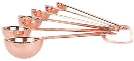 6 Pcs Rose Gold Rvs Maatlepels Set Cups Scoop Voor Bakken Thee Koffie Keuken Koken Meetinstrumenten Gebruiksvoorwerp