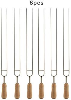 6 Pcs Rvs U-Vormige Barbecue Solderen Barbecue Vork Barbecue Naald Barbecue Grillen Spiesjes Kabob Metalen Bbq Gereedschap