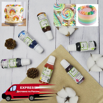 6 Pcs/set 20ml Free shipping 100% Natural DIY Hand-Made food dyes \ colorings \ colorants \ colors \ pigments KREDA for Cooking Food Baking Macaroon Cake Cream Fondant