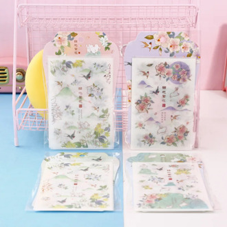 6 pcs/set Chinese Style Gold Foil Washi Paper Sticker Scrapbooking Diy Journal Supplies Stationery Office Decor Accessories