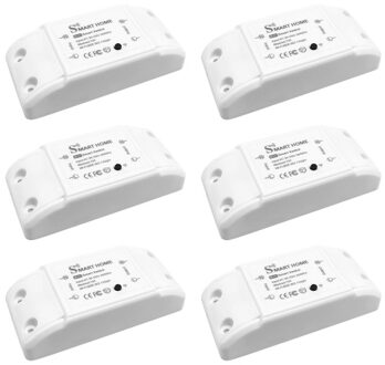 6 Pcs Smart WiFi Light Switch WiFi+BT 10A Switcher RF Wireless Remote Control Switch Kit