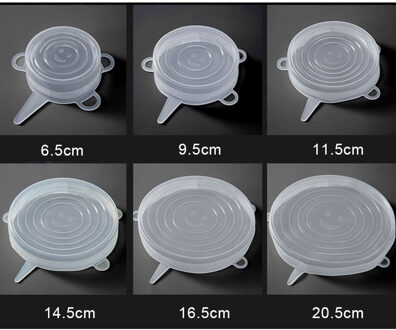 6 pcs Transparante Silicone Stretch Deksels Blauwe Magnetische Magnetron Cove Blauw Verschillende Grootte Siliconen Herbruikbare Voedsel Verse Houden Deksel