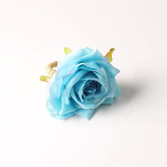 6 Pcs Wedding Rose Servet Ring Bloem Servet Ring Voelen Simulatie Bloem Servet Gesp Licht Groen