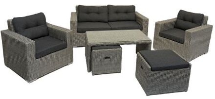 6-persoons Loungeset Garonne Blended Grey Incl. tafel Grijs