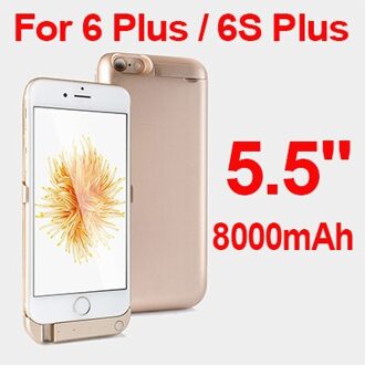6 plus 6 SPlus 8000 mAh Externe Batterij Case Voor iphone 6 Plus 6 s Plus Batteria Charger Case Telefoon Power bank Lading Cover Case goud