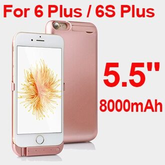 6 plus 6 SPlus 8000 mAh Externe Batterij Case Voor iphone 6 Plus 6 s Plus Batteria Charger Case Telefoon Power bank Lading Cover Case rooskleurig goud