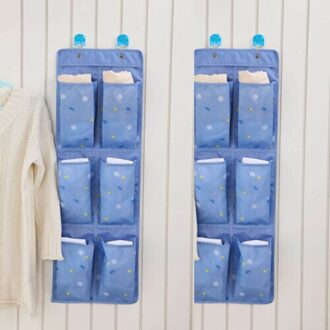 6 Pocket Muur Deur Kast Thuis Opknoping Opbergtas Oxford Organizer Bag Blauw
