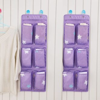 6 Pocket Muur Deur Kast Thuis Opknoping Opbergtas Oxford Organizer Bag Paars