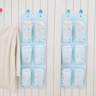 6 Pocket Muur Deur Kast Thuis Opknoping Opbergtas Oxford Organizer Bag Uk lucht blauw