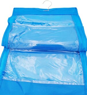6 Pocket Opknoping Handtas Organisator Voor Garderobe Kast Transparante Opbergtas Deur Muur Clear Diverse Schoen Tas Hanger Pouch # t2 blauw