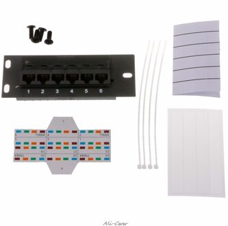 6 Poort Ethernet Lan Netwerk Adapter CAT5 CAT5E Patch Panel RJ45 Networking Wall Mount Rack Beugel