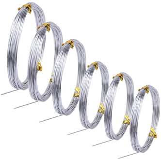 6 Rolls Silver Aluminium Bonsai Training Wire Craft Draad Zacht En Flexibele Metalen Anker Draad Voor Diy Handleiding Kunsten En ambachten (1M