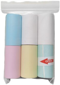 6 Rolls Sticker Papier Printer Papier Zelfklevende Afdrukken Langdurige Thermisch Papier Draagbare Praktische Student School MULTI