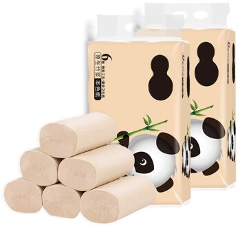 6 Rolls Toiletpapier Tissue Primaire Hout Roll Papier Schoon Voorkomen Griep Schoonmaken Wc Tissue Zachte Toiletpapier