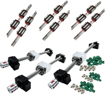 6 set HGR20 linear guide rail ballscrew kit SFU1605/SFU1610 400/700/1000+ HGH20CA / HGW20CC+BK/BK12+Nut housing+Coupler cnc part