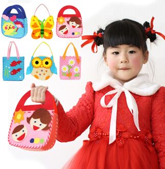 6 Set Kinderen Naaien Projecten Stof Kit Diy Vilt Ambachten Handtas Portemonnee Zakken Voor Kinderen Beginners