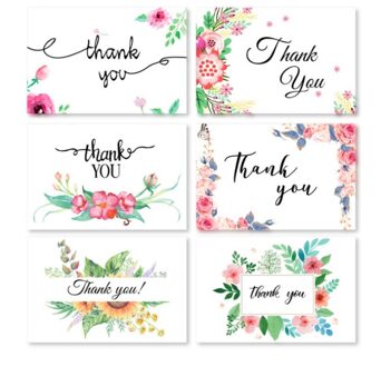 6 set/partij mix stijlen 6 PCS card + 6 STUKS envelop Bloem "dank u" kaarten bericht kaart DIY decoratie wenskaart
