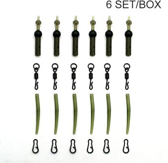 6 Sets Karpervissen Accessoires Set Voor Helicopter Rig Chod Heli Buffer Mouwen Quick Change Swivel Lijn Aligner Multi Clip kit